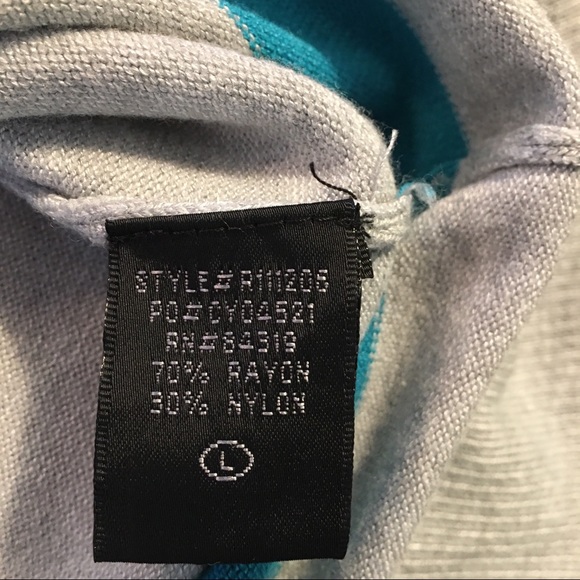 Lyn Blue and Gray Striped Sweater Cardigan - Picture 6 of 6